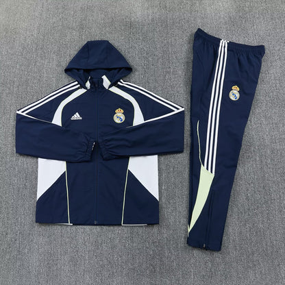 NAVY REAL MADRID HOODED TRACKSUIT